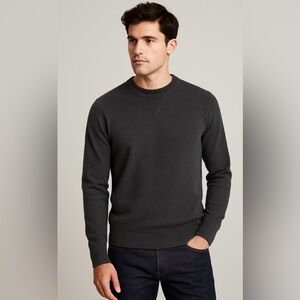 Todd Snyder Men’s Dark Gray Sweater Cashmere Cotton Crewneck Minimalist Large